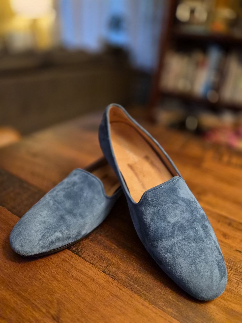 Vionic Women's Suede Slip-On Loafers in Blue